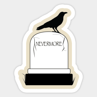 Nevermore: Poe Raven and Grave Sticker